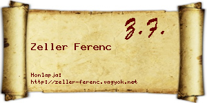Zeller Ferenc névjegykártya